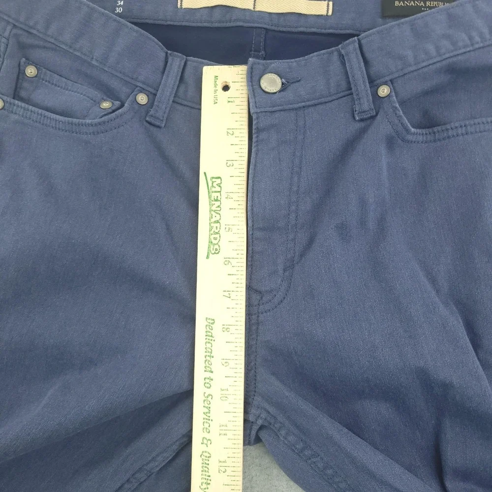 Banana Republic Travel Jean Athletic Fit Jeans Mens 34x30 Blue Stretch Denim